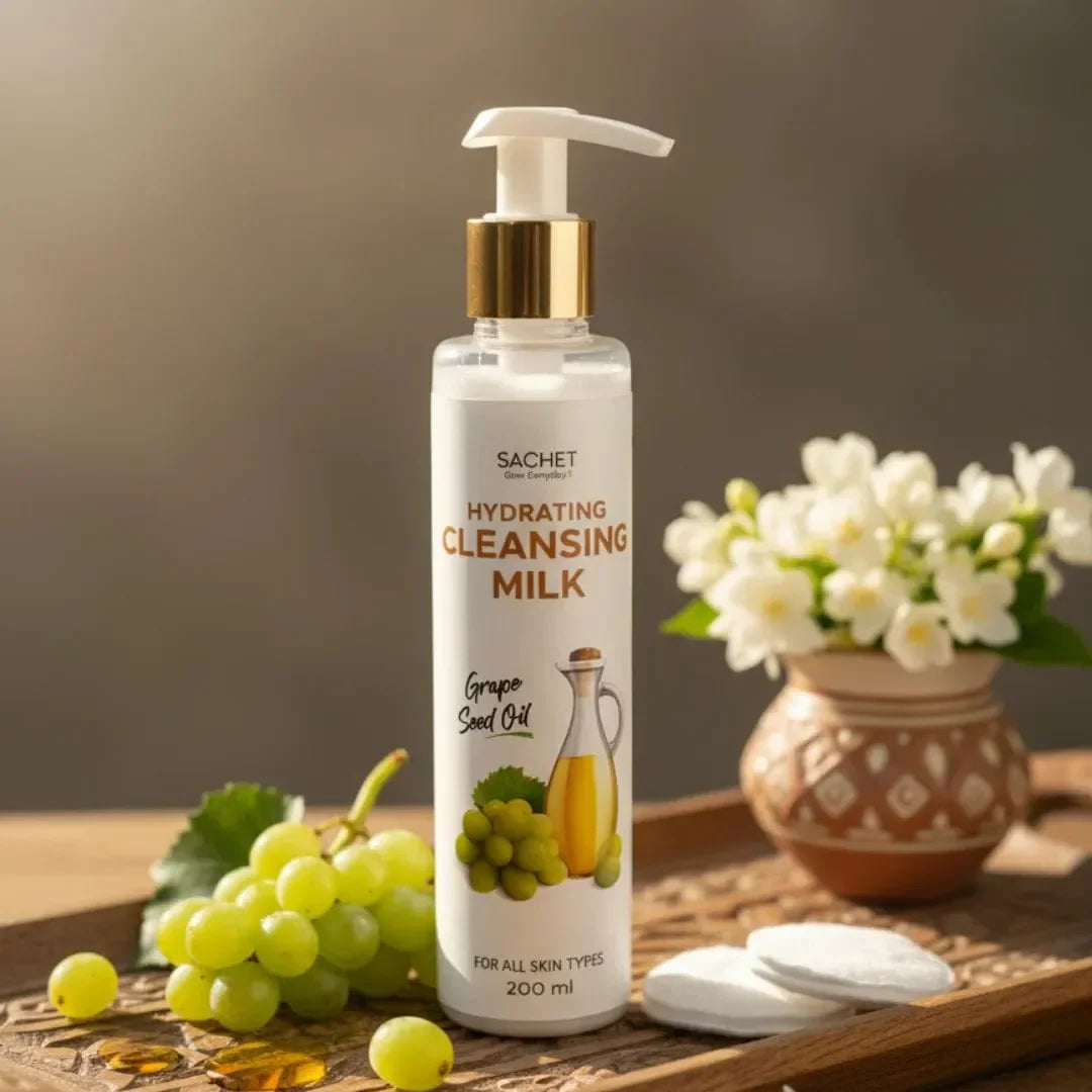 Sachet Hydrating Cleansing Milk , Grape Seed Oil