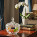 Artisan Bubble-Texture Glass Apothecary Jar with Teardrop Lid