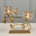 Golden Ginkgo & Bird Dual Candle Holder