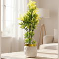Modern Abstract Marble Planter with Geometric Pedestal