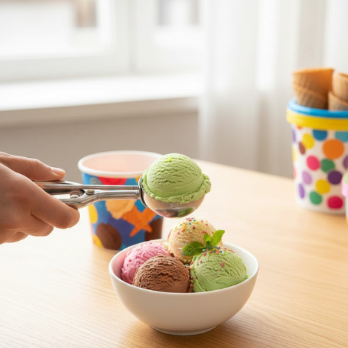 Professional Stainless Steel Ice Cream Scoop with Trigger Release